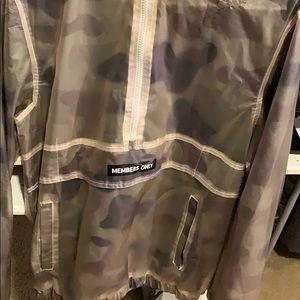 Members only pull over rain coat/hoodie